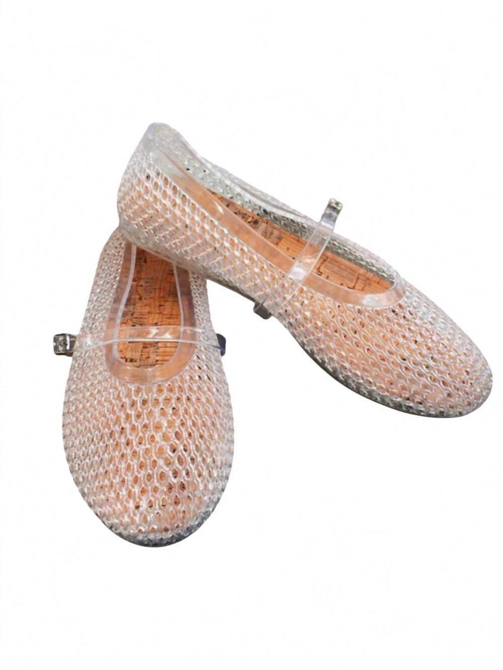 NEW FOREVER women's jelly mary jane flats in clear